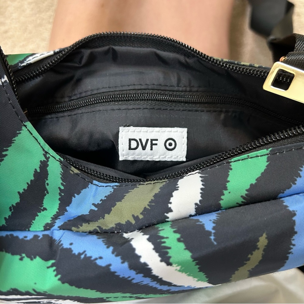 Diane Von Furstenberg Green Blue Black Patterned Crossbody Bag - Picture 9 of 15